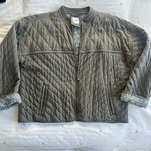 Gap Quilted Jacket in Dark Green